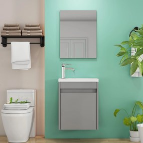 Nástenná skrinka s umývadlom Houseland Zendi 40 cm sivá