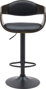 Barová stolička Kingston B - koženka, čierny rám - čierna/šedá