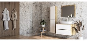 Kúpeľňová skrinka na stenu (2 ks) Baleta 2S - craft zlatý / biely lesk