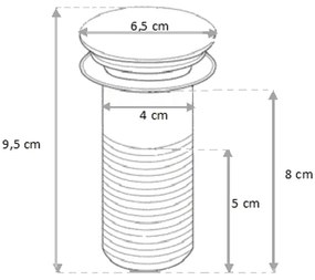 Mexen keramická uzatvárateľná umývadlová výpusť guľatý, ClickClack, velká zátka, bez prepadu, šedá, 79910-61