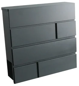 Poštová schránka BRICKS 370 x 370 x 105 mm,antracitová