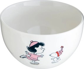 PEANUTS Miska Snoopy a bruslení 600 ml - bílá