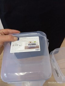 2. akosť - Dóza na potraviny, veľkokapacitný box SLOP, sivé posuvné veko - 7,5 l