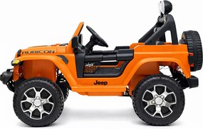 LEAN CARS Elektrické autíčko Jeep Rubicon 4x4, LED, MP3, oranžové