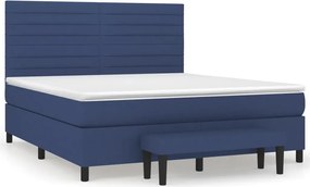 vidaXL Kontinentálna posteľ s matracom, modrá, látka, 160 x 200 cm