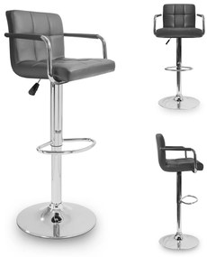 Barová stolička s podrúčkami AGA MR2010GREY - sivá