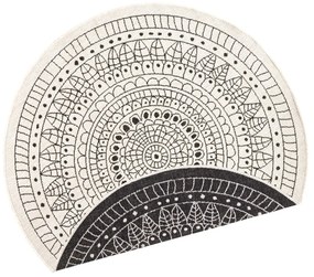 Čierno-krémový vonkajší koberec NORTHRUGS Porto, ⌀ 140 cm