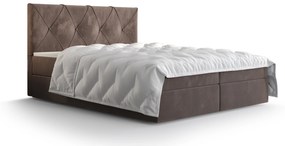 Manželská posteľ Boxspring 160 cm Athena (hnedá) (s matracom a úložným priestorom). Vlastná spoľahlivá doprava až k Vám domov. 1046368