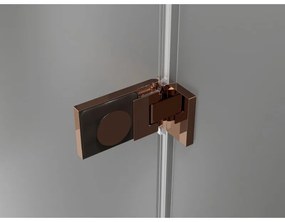 Mexen Lunar-F, L pravé sklápacie sprchové dvere 130 cm, 8mm číre sklo, ružové zlato profil, 836SL-130-050-60-00-P