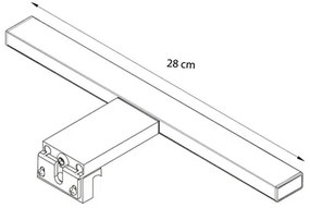 LED svetlo nad zrkadlo ESTHER2 30 cm biele