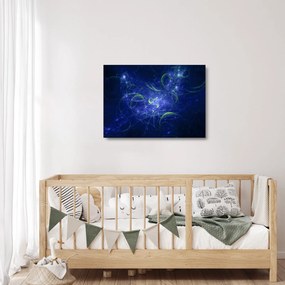 Sklenený obraz - modrá abstrakcia (70x50 cm)