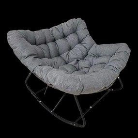 CH Hojdacia stolička SVINGA 112 x 104 x 69 cm tmavošedý ratan, tmavošedé vankúše