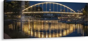 Obraz mosta s fontánou (120x50 cm)