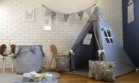 Dekoračná vlajková girlanda STAVEBNÉ STROJE - šedá