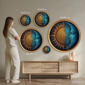 DUBLEZ | Drevený obraz - Slnko a Mesiac