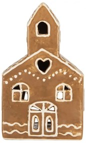 Hnedá chalúpka na čajovú sviečku Gingerbread Cott - 10*10*16 cm