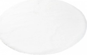 Kusový okrúhly koberec RABBIT FUR - imitácia králičej kožušiny - biely