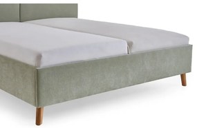 Svetlozelená čalúnená dvojlôžková posteľ s roštom 180x200 cm Piano – Meise Möbel