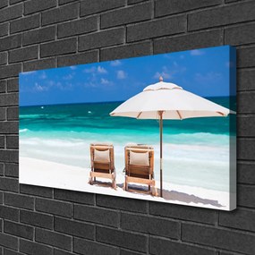 Obraz na plátne Pláž dáždnik krajina 120x60 cm