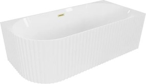 Mexen Gia pravá rohová vaňa 170x80 cm biela so zlatým prepadom