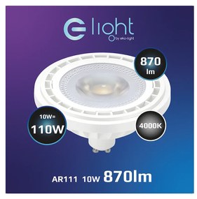 Halogénová LED žiarovka GU10 neutrálna 4000k 10w 870 lm biela