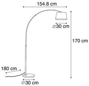 Inteligentná oblúková lampa s oceľovým tienidlom sivá vrátane WiFi A60 - Arc Basic