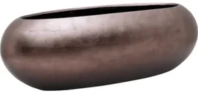 Metallic Silver leaf boat matt coffee 75x30x25 cm