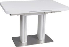 XXXLutz JEDÁLENSKÝ STÔL, biela, farba ušľachtilej ocele, 120-160/80/76 cm Hom`in - Stoly - 000069005201