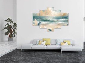 Obraz – Maľovaná pláž v jemných farbách (150x105 cm)