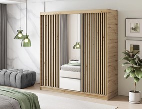 Šatní skříň Emerio se zrcadlem 180 cm dub Artisan