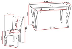 Jedálenský set (pre 6 osôb) Jundia ST63 (tmavozelená + biela). Vlastná spoľahlivá doprava až k Vám domov. 1122302