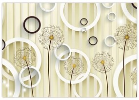 Kvety na pruhovanom pozadí - moderný obraz