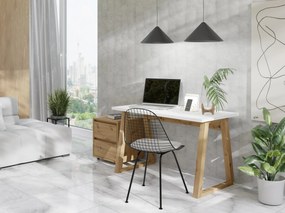 PC stolík Fentura (dub artisan + biela). Akcia -7%. Vlastná spoľahlivá doprava až k Vám domov. 1123772
