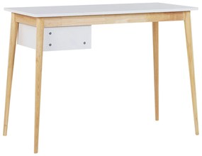 Písací stôl 106 x 48 cm biely so svetlým drevom EBEME Beliani