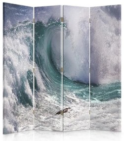 Ozdobný paraván Přírodní vlny moře - 145x170 cm, štvordielny, obojstranný paraván 360°