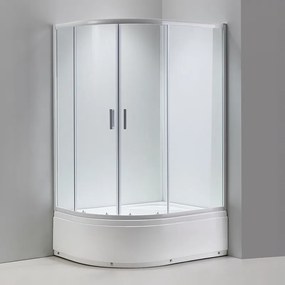 BPS-koupelny Asymetrický sprchový kút MAJA WH L 115x85 cm ľavý, biely/transparent v sete s hlbokou sprchovou vaničkou