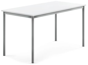 Stôl BORÅS, 1400x700x720 mm, laminát - biela, strieborná