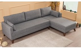 Rohová sedacia súprava do L KORFU sivá pravá