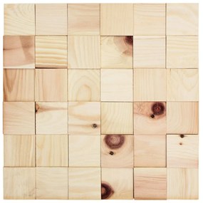 BOROVICE 50, jednotlivé kusy 50 x 50 mm (0,0025 m²) nebo samolepiaci panel 300 x 300 mm (0,09 m²) - dřevěná mozaika 3D NA SAMOLEPIACOM PODKLADE Kartáčovaný - bez povrch. úpravy