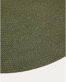 Zelený okrúhly vnútorný a vonkajší koberec z recyklovaných vlákien ø 150 cm Despas – Kave Home