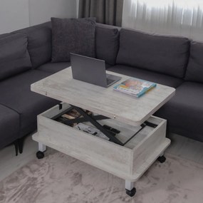 Konferenčný stolík na kolieskach Ninno 1 (Biela). Akcia -20%. Vlastná spoľahlivá doprava až k Vám domov. 1144720