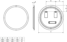 Comad Závesné zrkadlo s LED osvetlením Venus ⌀60 cm