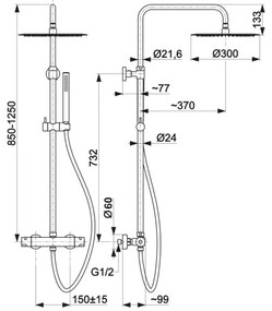 KFA Armatura 5736-920-31 - Sprchová sada s termostatickou batériou MOZA zlatá
