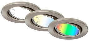 Brilo - SADA 3x LED RGBW Stmievateľné kúpeľňové svietidlo GU10/4,9W/230V Tuya+ DO