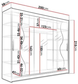 Šatníková skriňa Dorian  (sonoma). Vlastná spoľahlivá doprava až k Vám domov. 1122070