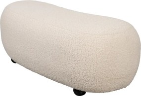 Krémovobiela polstrovaná lavica z textílie buklé Noxx – White Label