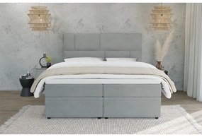 Svetlosivá boxspring posteľ s úložným priestorom 140x200 cm Lola – Ropez