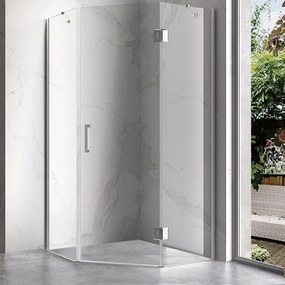 BPS-koupelny Päťuholníkový sprchový kút KZ10A 80x80 chróm/transparent - bez vaničky