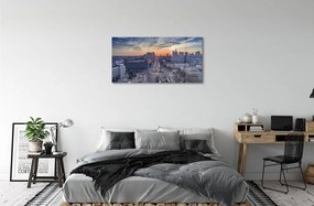 Sklenený obraz Varšava mrakodrapy Sunset 125x50 cm
