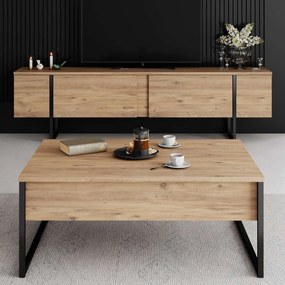 TV stolík/skrinka Luxurento (borovica čierna). Akcia -19%. Vlastná spoľahlivá doprava až k Vám domov. 1127705